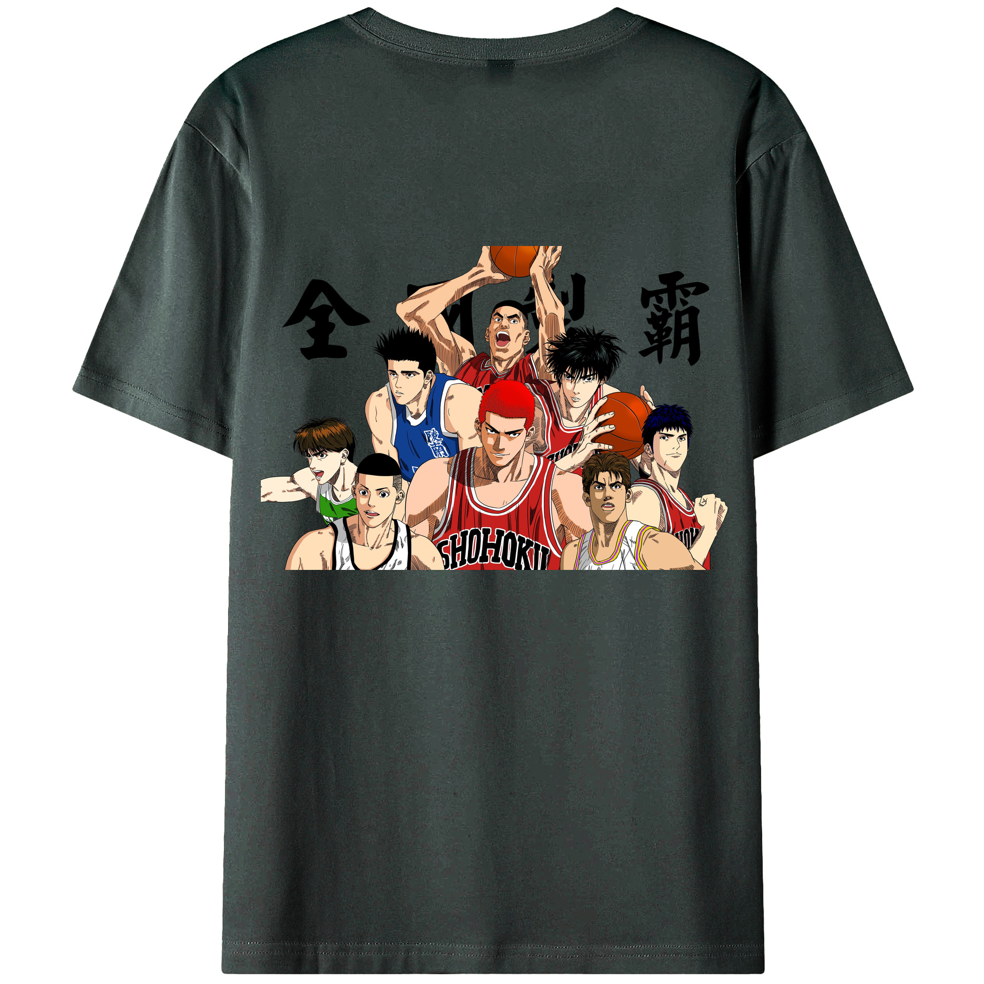 （画像用） SLAM DUNK／スラムダンク 綿100％ メンズ半袖Tシャツ（バックプリント） 通気性